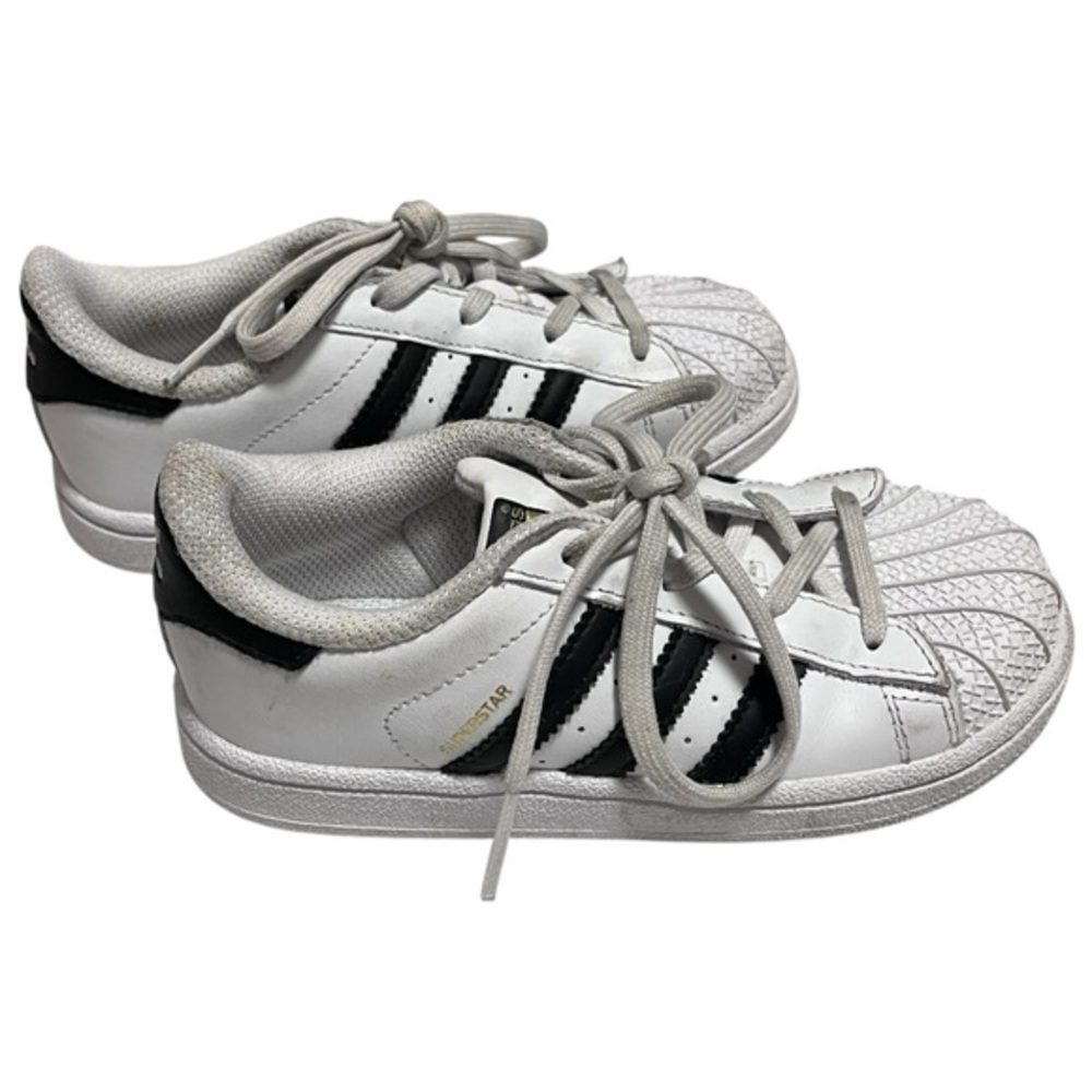 Adidas Kids Superstar White Black Sneakers Size 10K